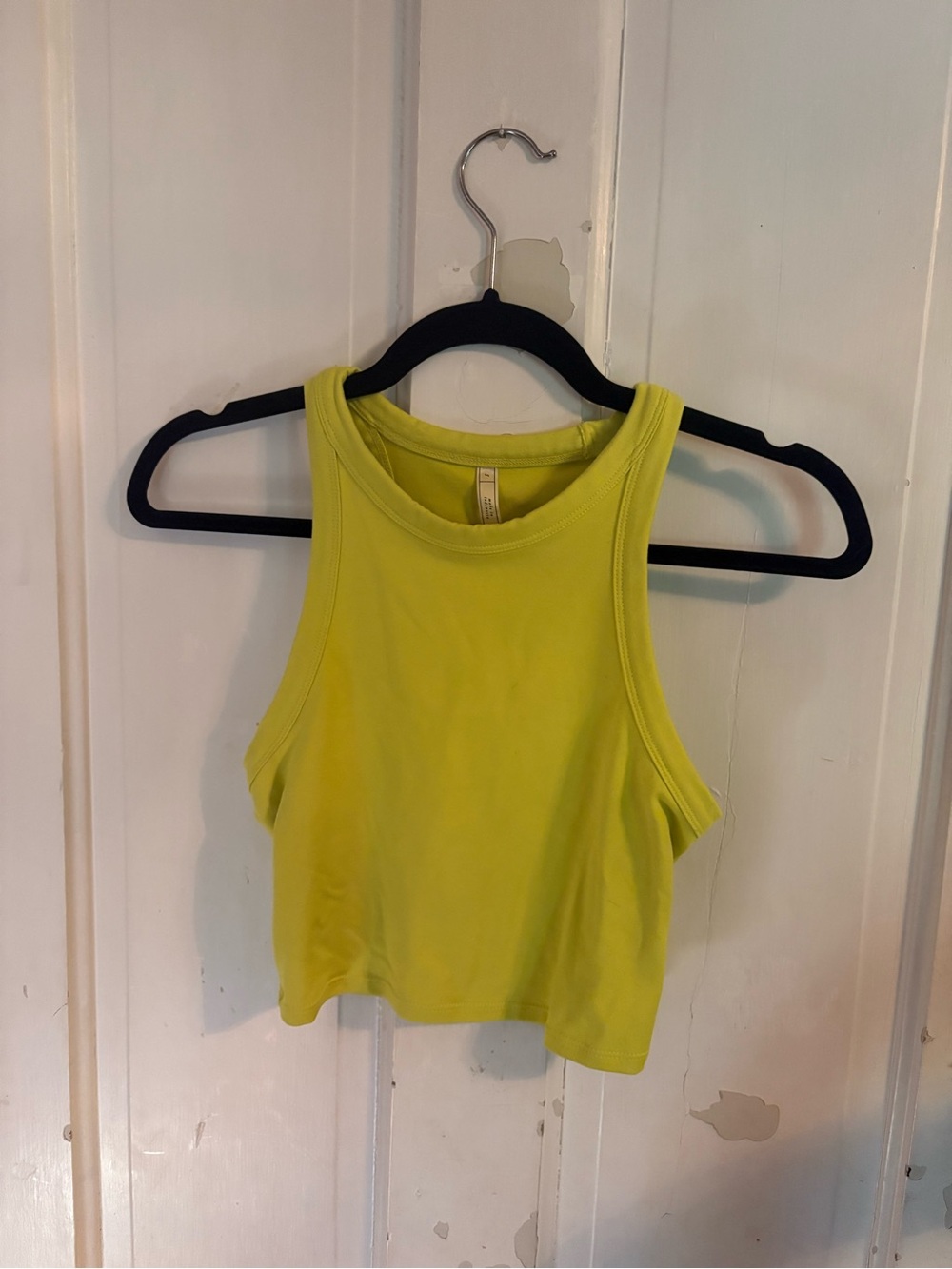 Aeropostale Neon Yellow Cropped Racerback Tank